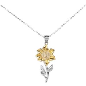 SUNFLOWER 18" STAINLESS STEEL NECKLACE/YOU ARE MY SUNSHINE COLLECTION